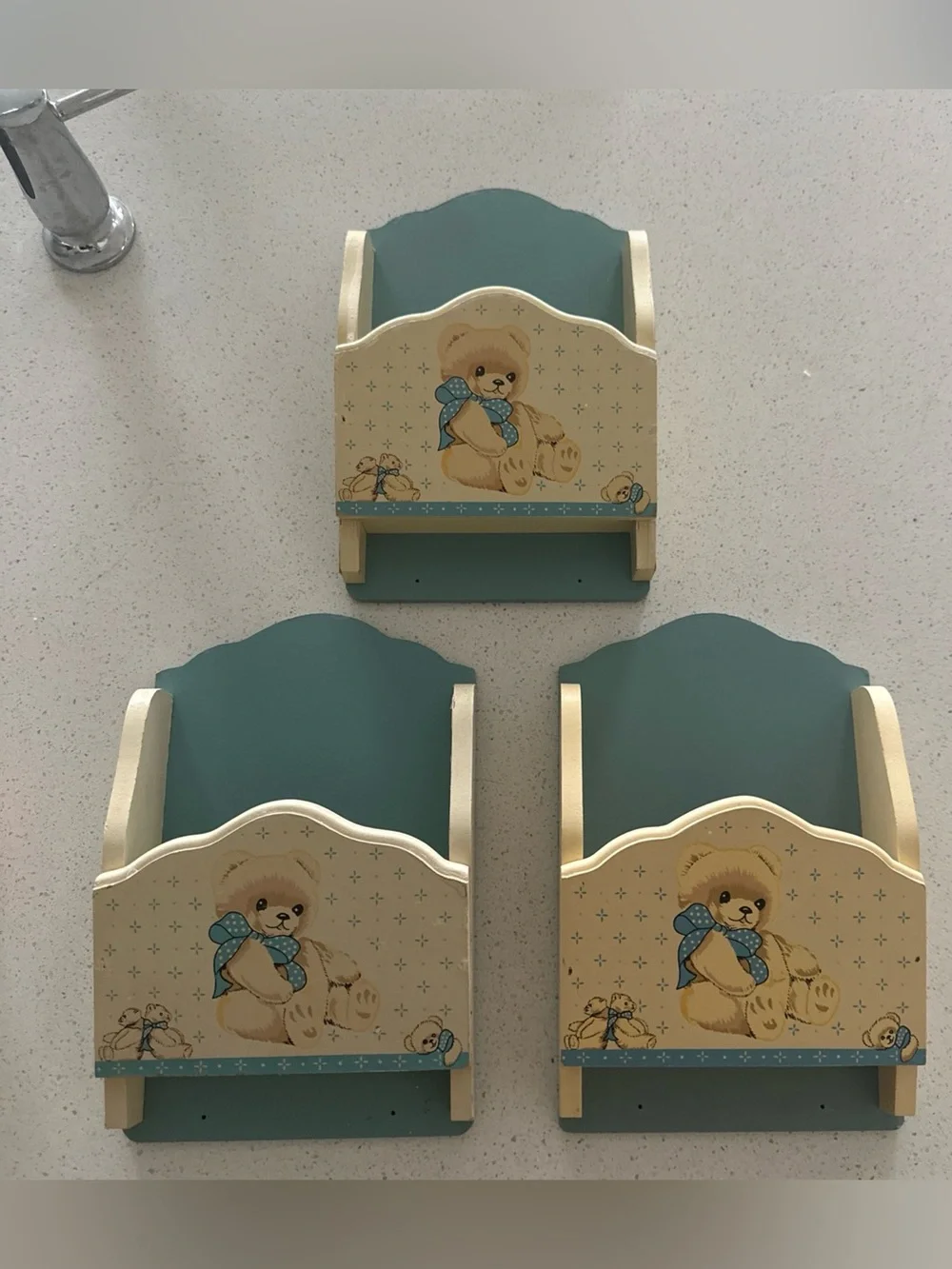 3 Country Bear by Tienshan Wood Mail Holders.